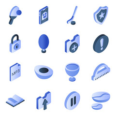 Set of Document Flat Isometric Icons