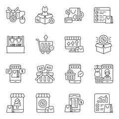 Pack of Web Shopping Flat Icon