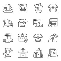Pack of Shopping Flat Icon