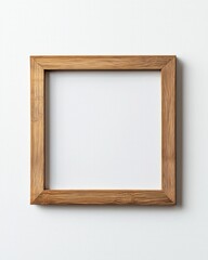 Empty wooden frame showcases simplicity and elegance in minimalist home decor setting