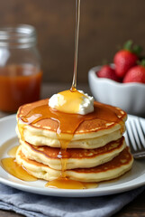 Pancakes with honey.