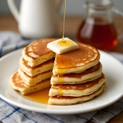 Pancakes with honey.