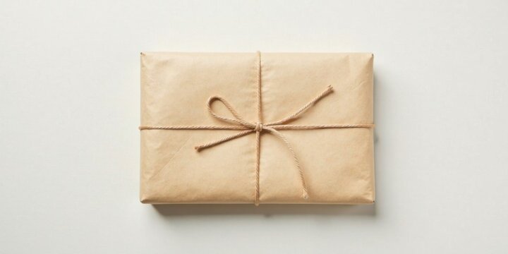 A Simply Wrapped Package Ready for Delivery A Rustic Brown Paper Parcel Secured with a Natural Twine Bow