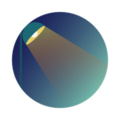 Glowing lamp with light vector illustration. Flash light logo
