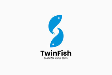 Twin Fish Logo. Vector Illustration