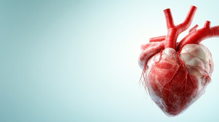 A colorful anatomical representation of a human heart showcasing its intricate structures, ideal for educational use and portraying the beauty of human anatomy.