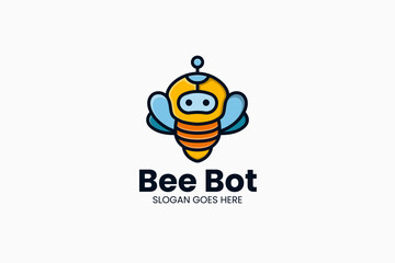 Bee Bot Logo. Vector Illustration