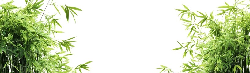 Lush bamboo foliage framing a blank space, ideal for backgrounds or designs.