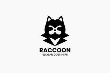 Private Raccoon Logo. Vector Illustration