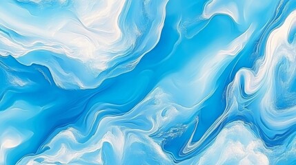 Obraz premium Abstract Blue White Swirling Marble Texture Background