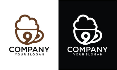 Creative cup with cloud logo