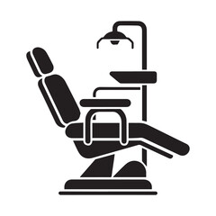 Hospital and medical health care Dental Chair icon silhouette vector illustration