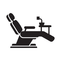 Hospital and medical health care Dental Chair icon silhouette vector illustration