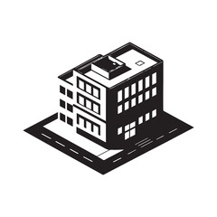 Hospital and medical health care Clinic Building icon silhouette vector illustration