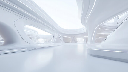 Naklejka premium futuristic white architectural structure background