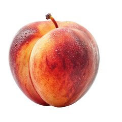 A single, ripe nectarine with a dewy skin and golden hues.