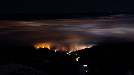 Nocturnal inversion over town