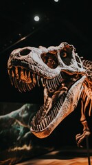 Fototapeta premium Dinosaur skeleton exhibit: exploring prehistoric life fossils