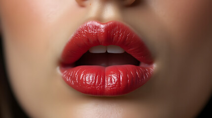 Obraz premium Close-up of female lips.