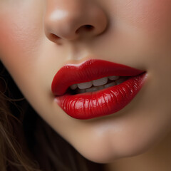 Obraz premium Close-up of female lips.