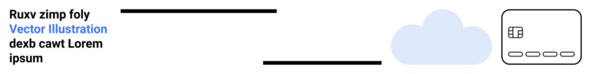 Cloud storage system with blue cloud icon, text, black lines, and gray navigation elements. Ideal for cloud computing, data storage, online services, user interface, web design technology tutorials