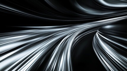 Abstract Light Trails in Motion on Dark Background