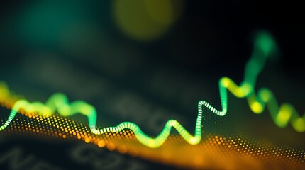 Abstract financial chart with upward trend.