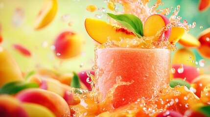 Refreshing Peach Splash with High Energy Vibes