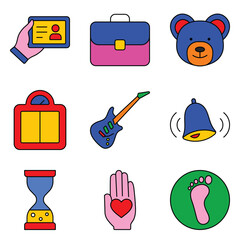 Modern Icons Flat Icon Set Isolated On White Background