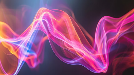 Colorful light waves create vibrant and dynamic abstract background, showcasing flowing patterns in shades of pink, blue, and orange, evoking sense of energy and movement
