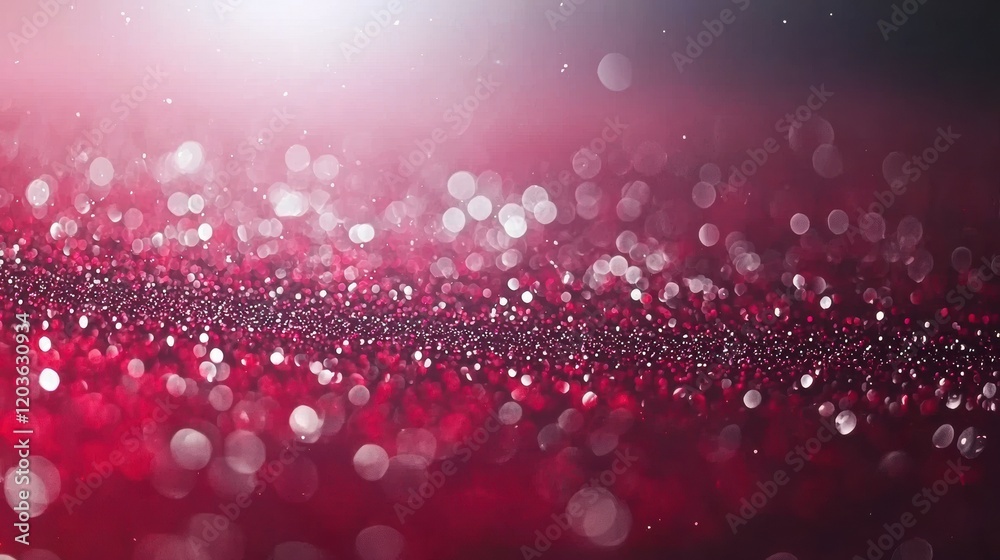 Poster abstract glimmering red background with sparkling bokeh and soft light effects