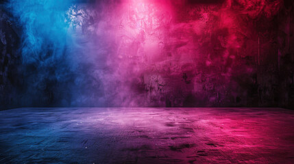 vibrant stage background with colorful lighting effects in blue and pink, creating dramatic atmosphere for performances or events