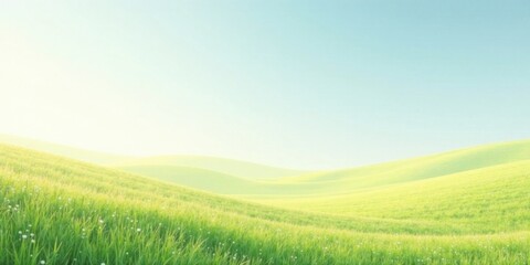 Obraz premium Serene Rolling Hills Landscape A Pastoral Scene of Gentle Slopes and Lush Green Grass Under a Tranquil Sky