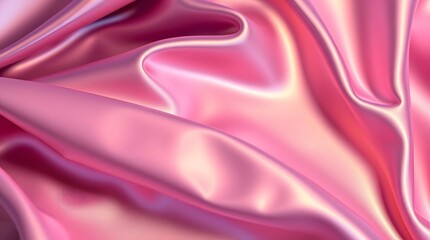 Obraz premium Pink Satin Drapery Soft Luxurious Fabric Background Texture