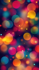 Colorful bokeh lights background. Blurred circle shapes. Multicolored blurry lights bokeh defocused abstract background for Christmas new year and celebration events, Abstract.