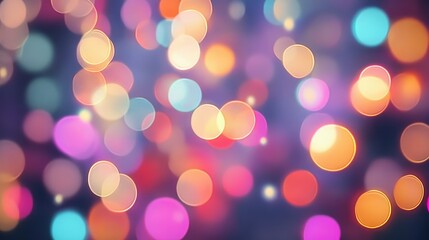 Fototapeta premium Colorful bokeh lights background. Blurred circle shapes. Multicolored blurry lights bokeh defocused abstract background for Christmas new year and celebration events.