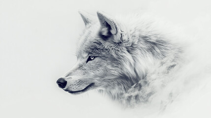 Obraz premium Stunning wolf clipart, isolated on a clean white background, created with generative AI.