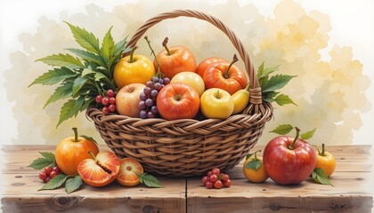 basket of fruits still life
