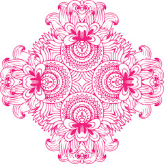 Beautiful flower art and mandala vector design
