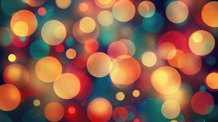 Obraz premium Colorful bokeh lights background. Blurred circle shapes. Multicolored blurry lights bokeh defocused abstract background for Christmas new year and celebration events, Abstract.