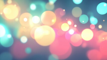 Fototapeta premium Colorful bokeh lights background. Blurred circle shapes. Multicolored blurry lights bokeh defocused abstract background for Christmas new year and celebration events.
