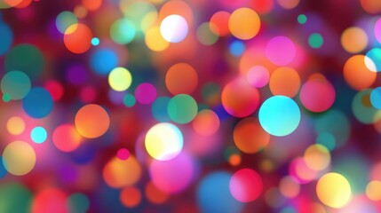 Fototapeta premium Colorful bokeh lights background. Blurred circle shapes. Multicolored blurry lights bokeh defocused abstract background for Christmas new year and celebration events.