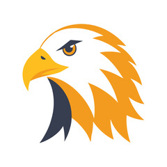 Eagle head color icon vector on White Background ,Vector Art Illustration on white background.