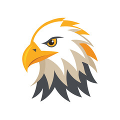 Eagle head color icon vector on White Background ,Vector Art Illustration on white background.