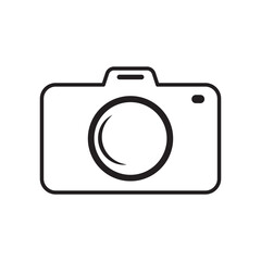 Photography camera line art icon for apps and websites on white background