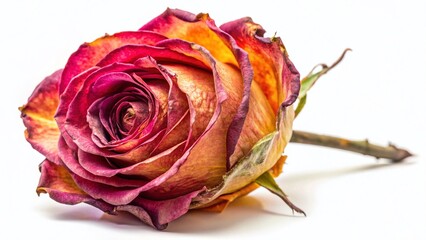 Dried Rose, Isolated White Background, Botanical, Floral, Decoration