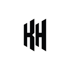 Obraz premium KH monogram logo design letter text name symbol monochrome logotype alphabet character simple logo