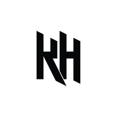 Obraz premium KH monogram logo design letter text name symbol monochrome logotype alphabet character simple logo
