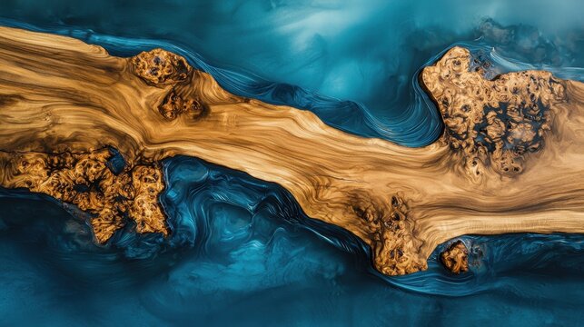 Wood resin texture background. Close up of wooden and epoxy surface table. Natural rustic art backdrop