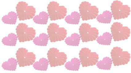 Blurred background decorated with multi-colored hearts